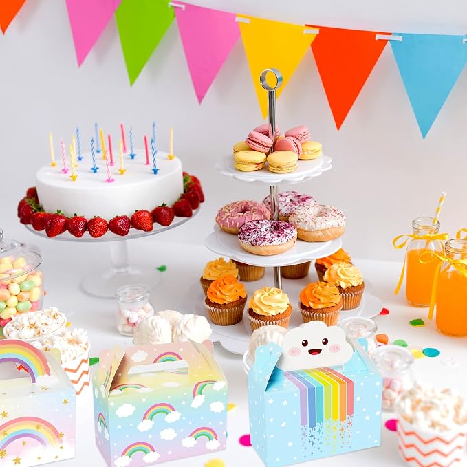 Tevxj 24 Pack Rainbow Party Favor Boxes Cloud Birthday Treat Bags Pastel - Image 6