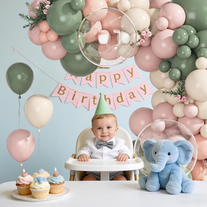 Ouddy Party 149Pcs Pink Sage Green Sand Balloon Garland Kit 18 12 10 5Inch | - Image 7