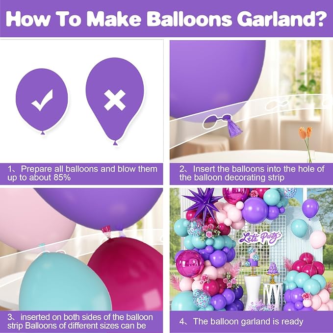 Pink and Teal Blue Balloon Arch Garland Kit - Image 8