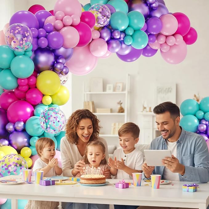 Purple Blue Pink Balloon Garland Arch Kit - Image 7