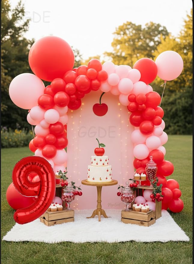 40 Inch 9 Red Number Balloons Mylar Foil Balloon 9th Birthday Party Decor | - Image 7
