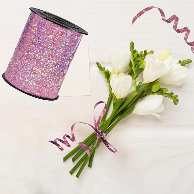 Pink Ribbon Metallic Balloon Curling Ribbon - Image 7
