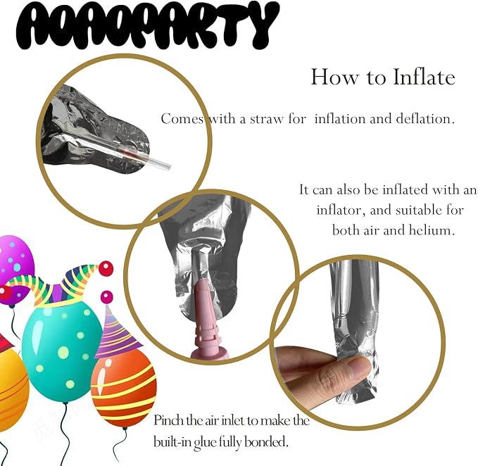 Silver Happy Birthday Balloons Banner 16 Inch Mylar Foil | Happy Birthday - Image 5