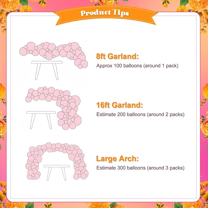 Pink and Orange Balloon Arch Kit - Image 7