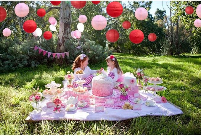 BEISHIDA Red Pink Paper Lanterns 10Pcs 4/6/8/10/12 Inch Round Chinese Lamp | - Image 6