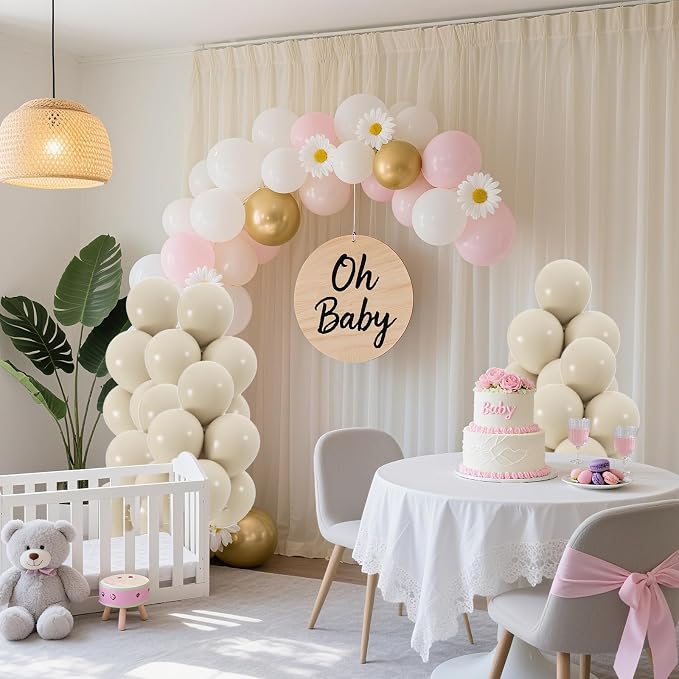 50pcs Sand White Balloons, Helium Quality 12inch Neutral White Sand Party - Image 6