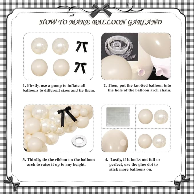 White Sand Balloon Arch Kit 141 Pcs Cream Beige Balloons Garland Arch Kit - Image 7