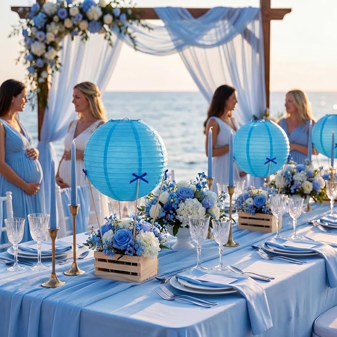 Gerrii 8 Sets Blue Hot Air Balloon Table Centerpieces, DIY Hot Air Balloon Decor - Image 7