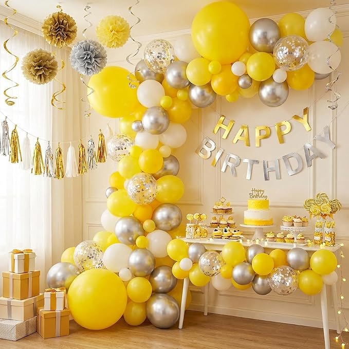 APLANET 150pcs Yellow Balloons Different Sizes 18 12 10 5 Inch Latex Balloon - Image 7