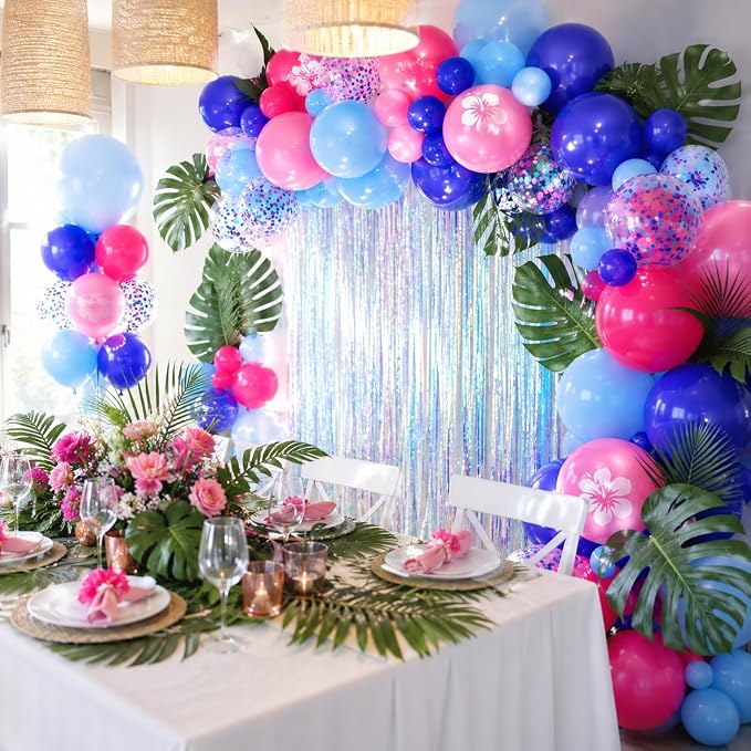 Pink and Blue Balloons, 12 Inch Royal Blue Hot Pink Confetti Balloons - Image 7