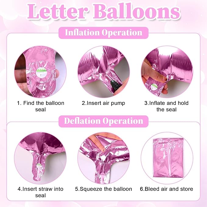 40inch Pink BRIDE Letter Balloons, Giant Pink Bride Foil Helium Balloon Banner - Image 9