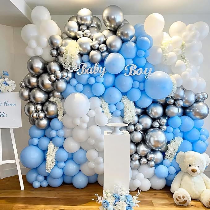 110pcs Pastel Blue Balloons 12 Inch Latex Balloon - Image 6