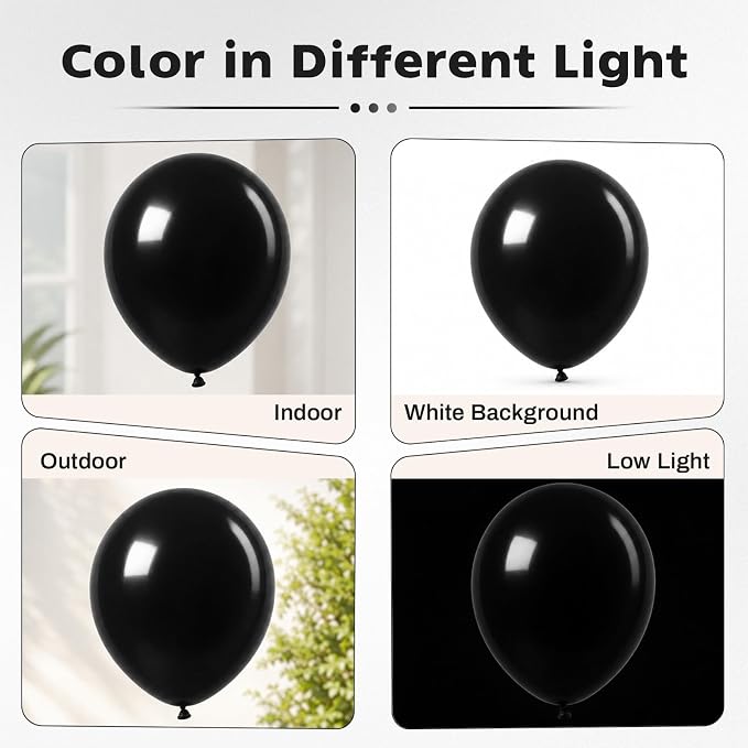 Black Balloons, 12 Inch Black Latex Party Balloon | 30 Pack Matte Black Helium - Image 7