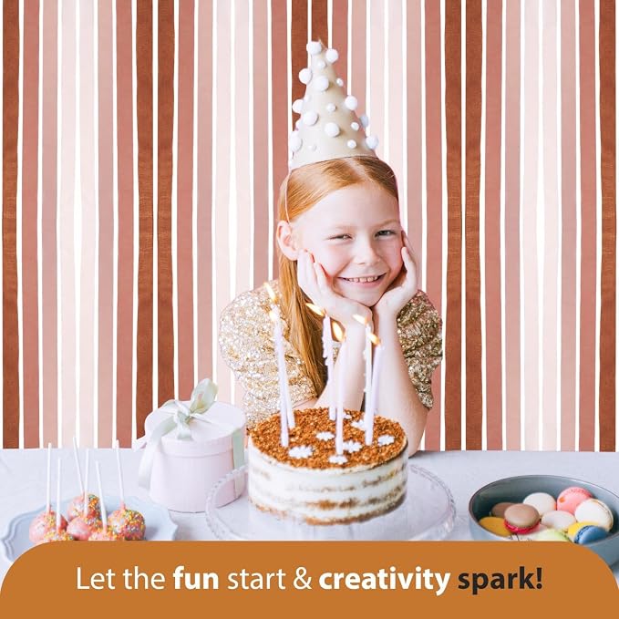 8 Rose Gold Streamers, 656ft Pack of Crepe Paper Party Decorations | Each roll - Image 6