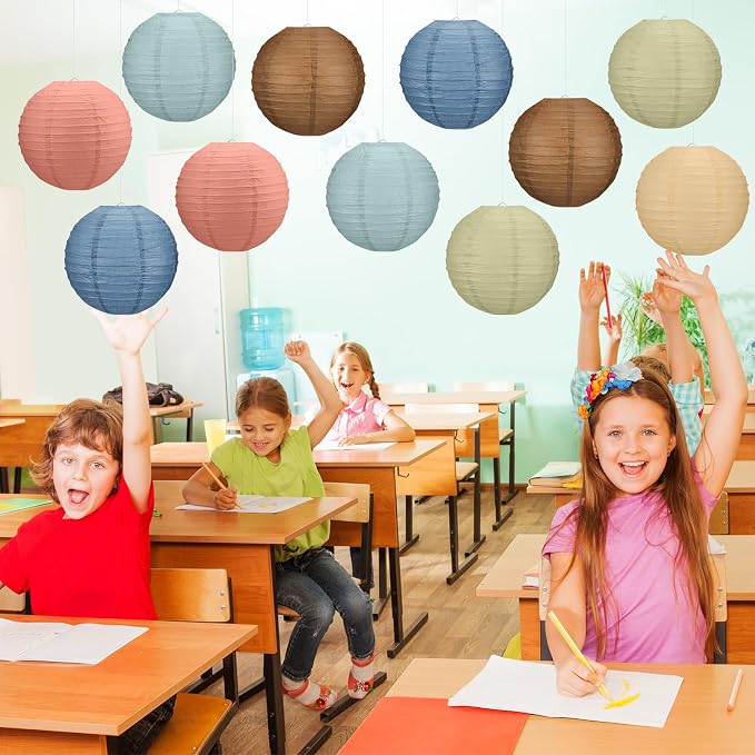 12 Pcs 10 Inch Hanging Paper Lanterns Party Decorations Boho Classroom Decor - Image 7