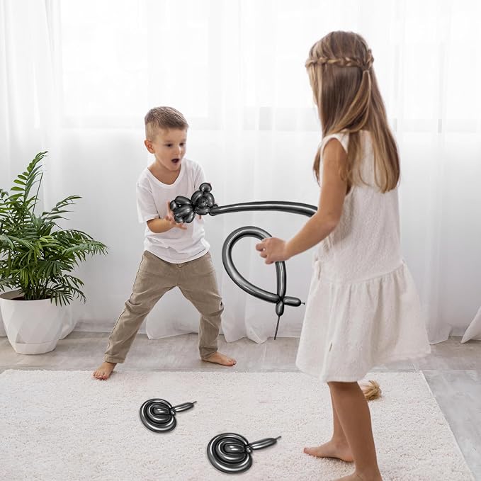 Metallic Black Long Balloons Premium 260 Twisting Animals Magic Balloons - Image 7