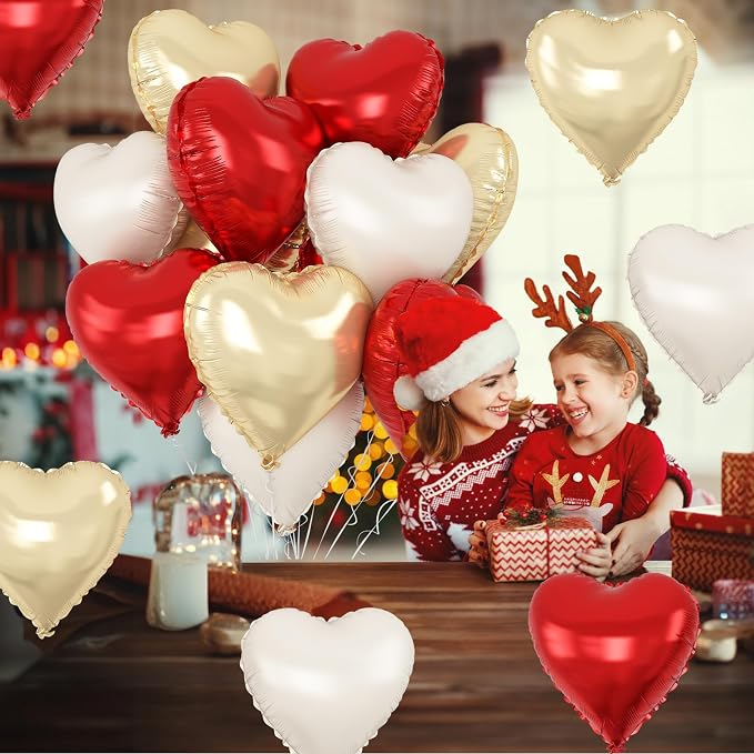 Red Gold Heart Balloons Foil - Image 9