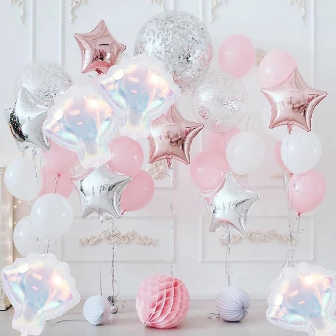 Sea Shells Balloons Multi-color Sea Shells Foil Mylar Balloon - Image 4