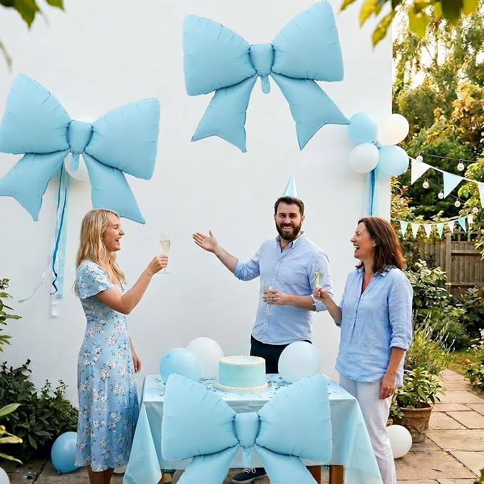 Vuzvuv 5Pcs 38 Inch Giant Blue Bow Balloon - Image 6