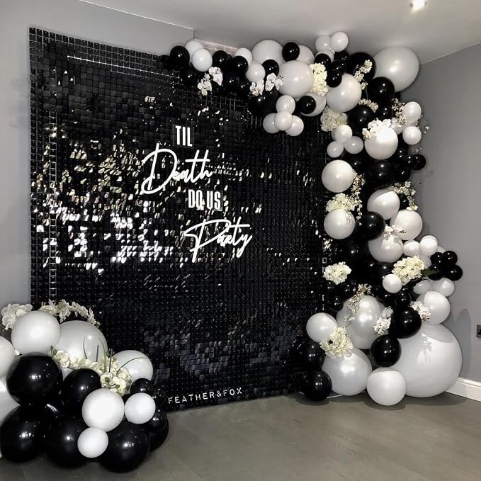 Black and White Balloon Arch Kit, ADOINBY 140Pcs Black and White Durable Latex - Image 7