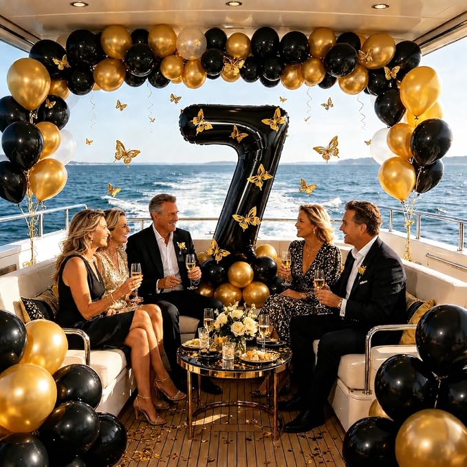 40 Inch Black Number 7 Balloon - Image 6