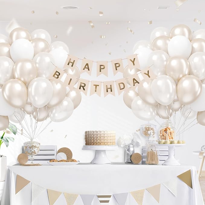60pcs Double Stuffed Pearl Balloons 12inch, Pearl White Balloons - Image 7
