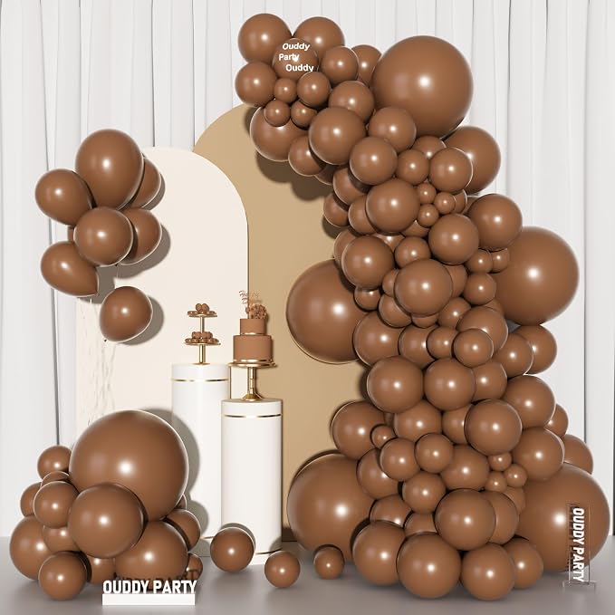 Ouddy Party 129Pcs Brown Balloons Different Sizes 18 12 10 5 Inch, Latex - Image 7