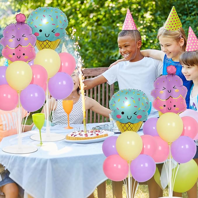 4 Sets Ice Cream Birthday Party Balloons Stand Kit - Image 7