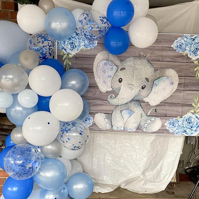 Metallic Blue White Balloons, 60 Packs 12 Inch Royal Blue Baby Blue Confetti - Image 7