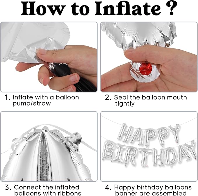 Happy Birthday Balloons Banner, Foil Balloon Personalized Name Letters Balloons - Image 7