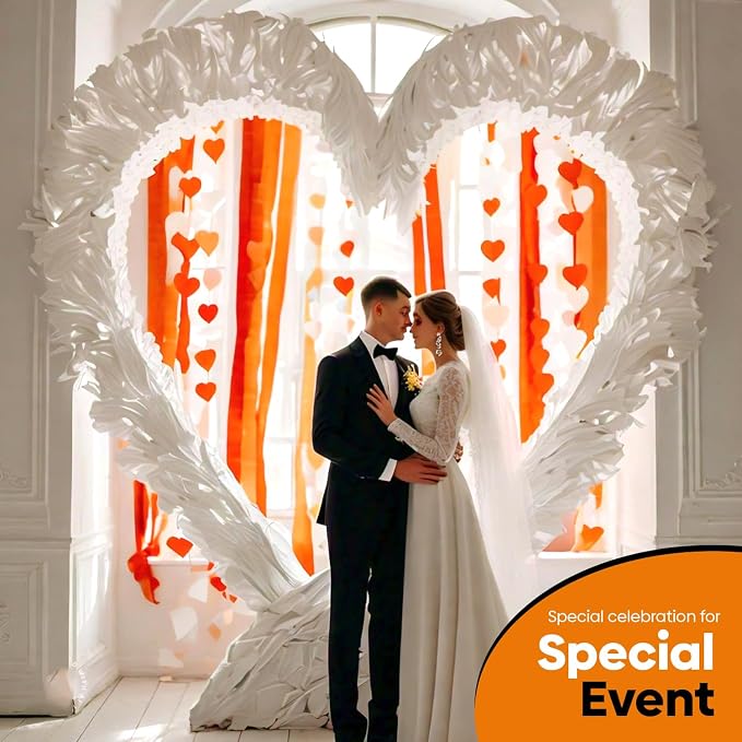 6 Orange Streamers with White, 492ft Pack of Crepe Paper Party Decorations | - Image 7