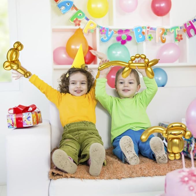 LXZFCRG 260 Long Balloons, Shiny Metallic Latex Twisting Balloon - Image 7