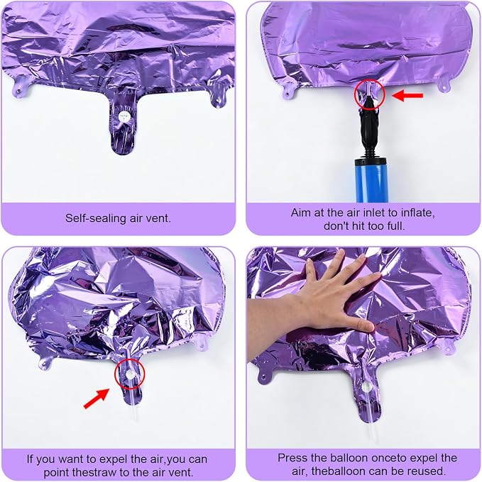 TONIFUL Girl‘s Purple Pink Music Themed 4th Birthday Decorations | 40 Inch - Image 6