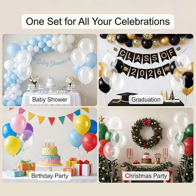 50pcs 12 Inch Clear Latex Party Balloons | Premium Transparent Balloons - Image 6
