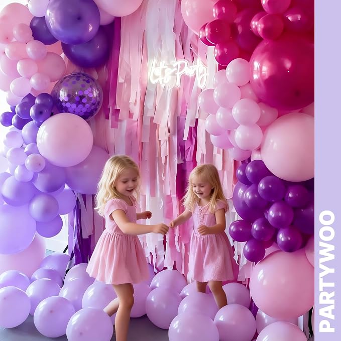 PartyWoo Pink and Purple Balloons 66pcs Baby Metallic Pink Purple Balloons | - Image 9