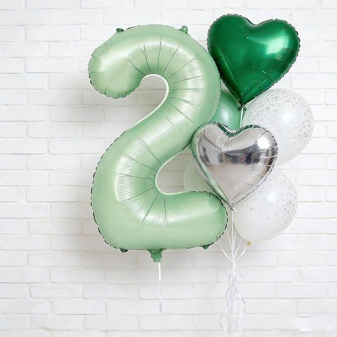 40" Olive green Number Balloon Helium Foil Mylar Balloon Birthday Digital 8 | - Image 5