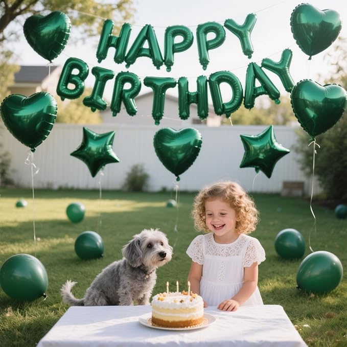 27 Pcs Green Birthday Decorations, 3D Letters Green Happy Birthday Balloon - Image 6