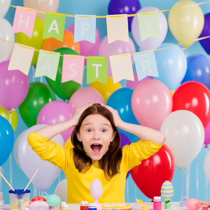 Voircoloria 105pcs Colorful Rainbow Party Latex Balloons, 12inch | - Image 8
