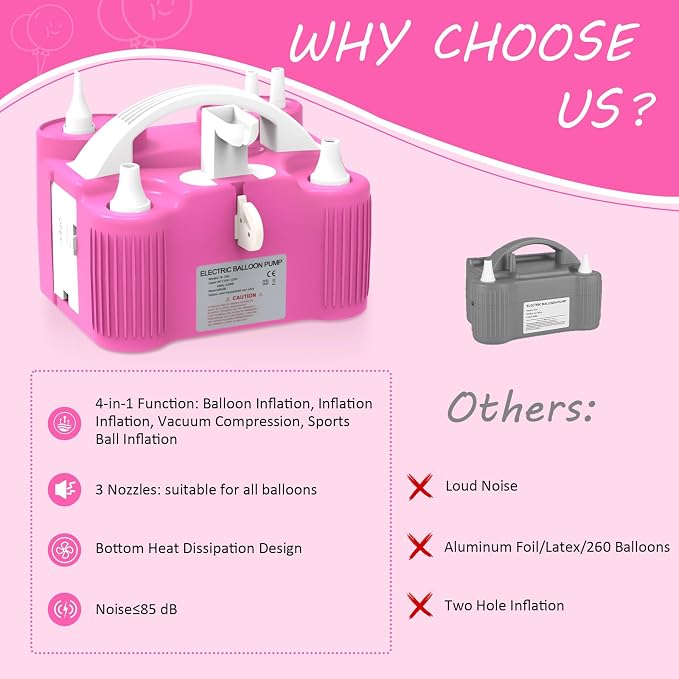 4-in-1 Balloon Pump Electric Balloon Pump Inflador De Globos Electrica Sports - Image 8