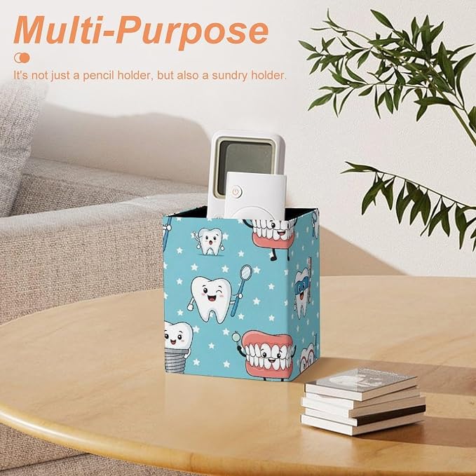 Pen Holder for Desk, Pencil Leather Container Desk Decorative Storage Cute - Image 7