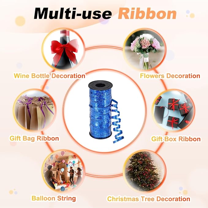 PATIKIL Glitter Curling Ribbon 100yds x 1/5" Plastic Balloon String Ribbon | - Image 6