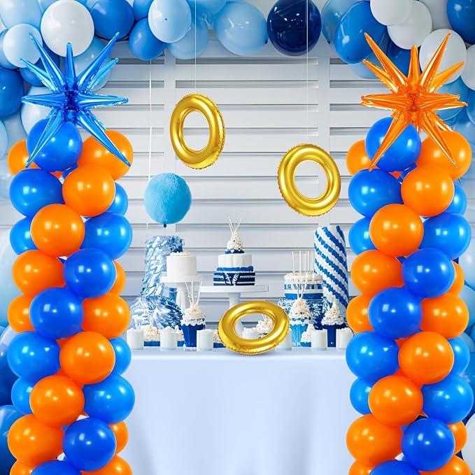 2 Set Blue Orange Toy Inspired Cartoon Balloon Column Stand Kit - Image 8