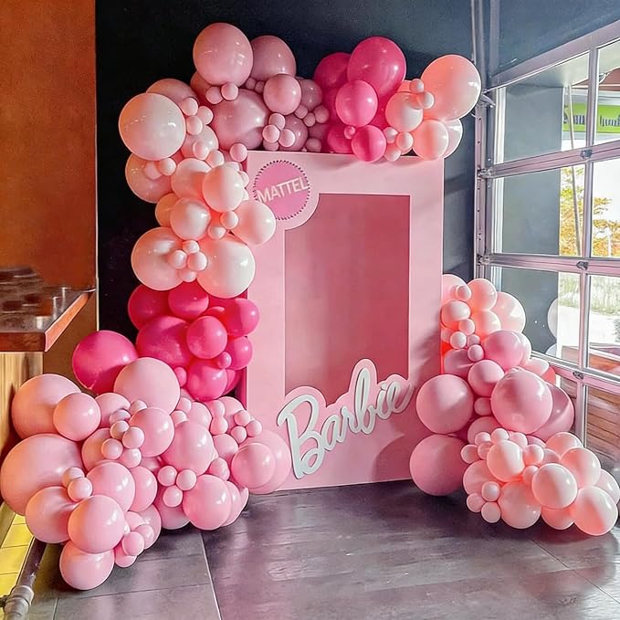 Pink Balloon Garland Arch Kit, Kelfara 109Pcs Hot Pink Latex Pastel Pink Balloon - Image 8