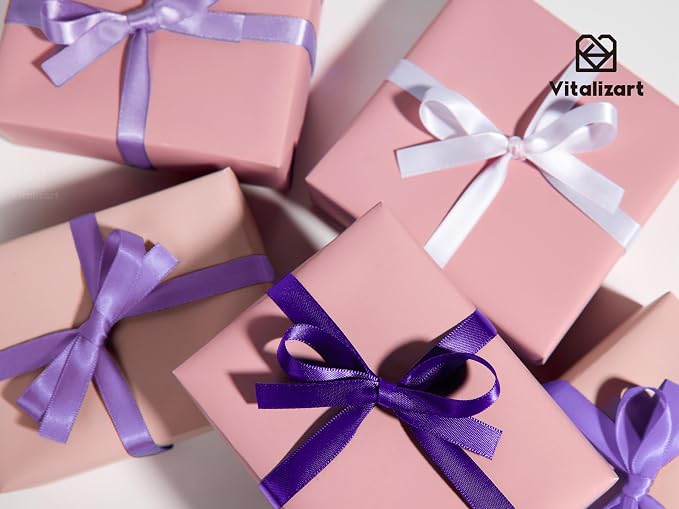 Vitalizart Purple Ribbons for Crafts 3/8" x 50Yds Double-Faced Satin Ribbon | - Image 6