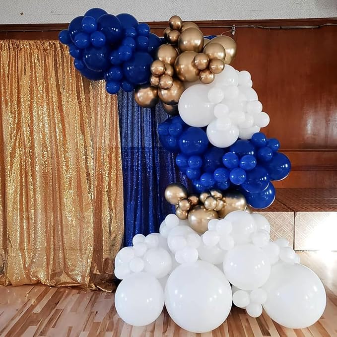 Royal Blue and Gold Balloons Garland Arch Kit - Image 7