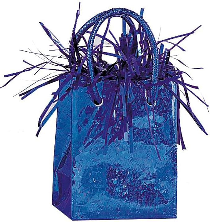 Unique Royal Blue Mini Gift Bag Balloon Weight, Vibrant & Sturdy Plastic by Unique