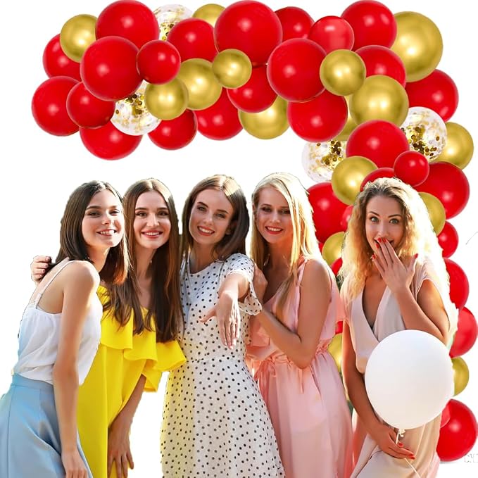 Red Gold Balloon Arch Garland Kit - Image 8