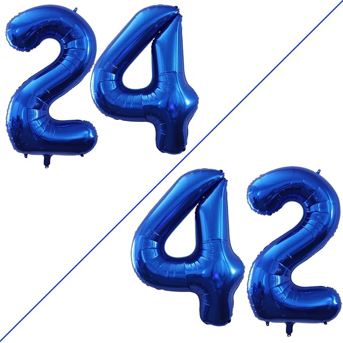 Number 24 Balloons for 24th Birthday Party Decorations, 42 Inch Jumbo Foil by GOER