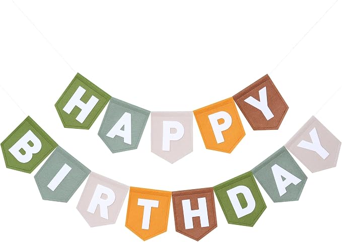 Felt Green Happy Birthday Banner Birthday Decorations - Image 7
