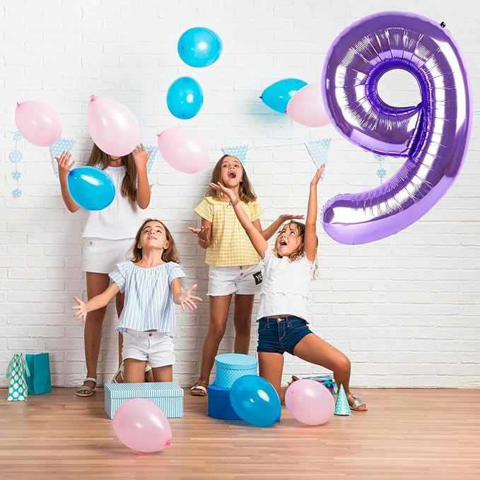 Purple Number Balloons, 40 Inch Purple Balloon 8.8 Helium Balloon 8th Birthday - Image 7